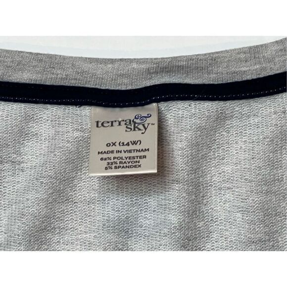 St. John’s Bay Soft Striped Tunic Lightweight Sweater Gray‎ Plus Size XL - Picture 4 of 10